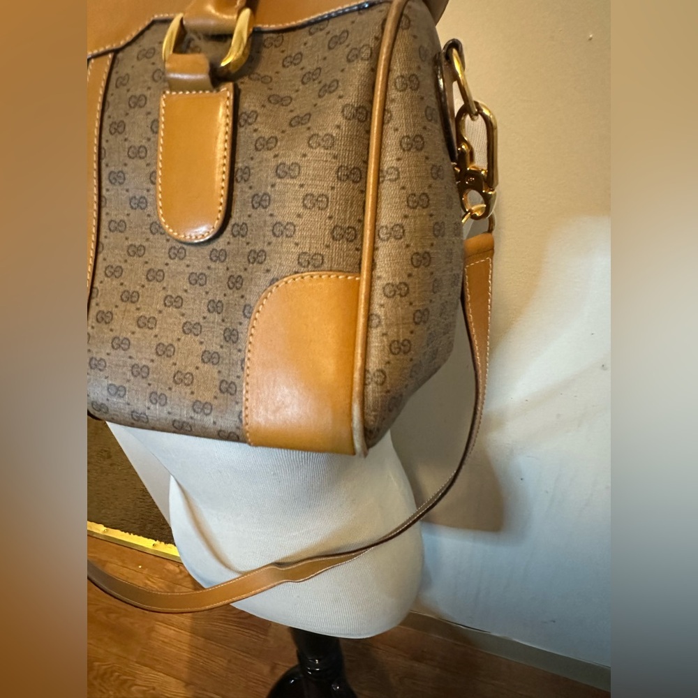 Vintage Gucci Micro GG Web Boston Bag w/ Strap - Picture 3 of 16